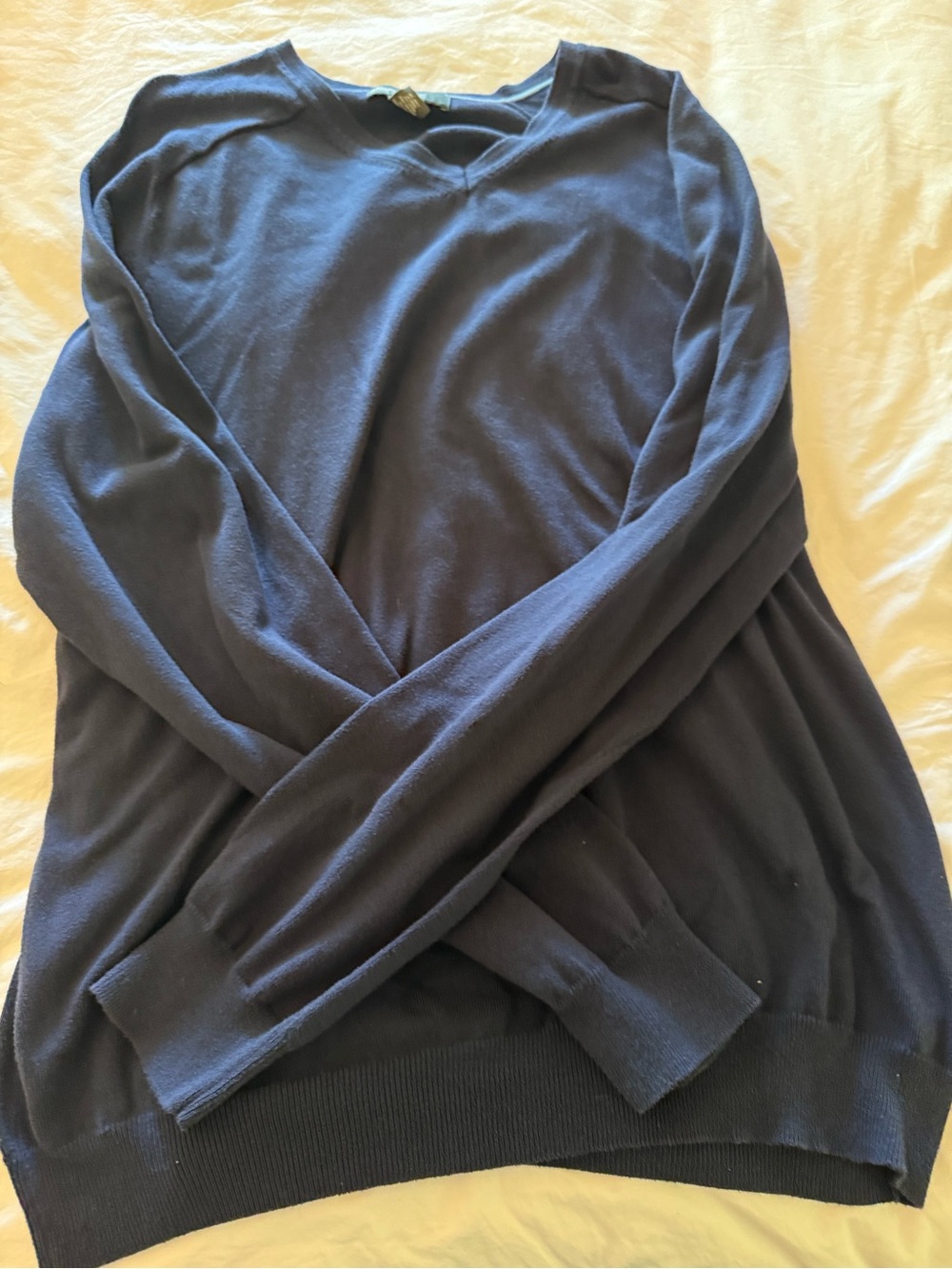 Eddie Bauer Navy Crewneck with Light Blue Trim